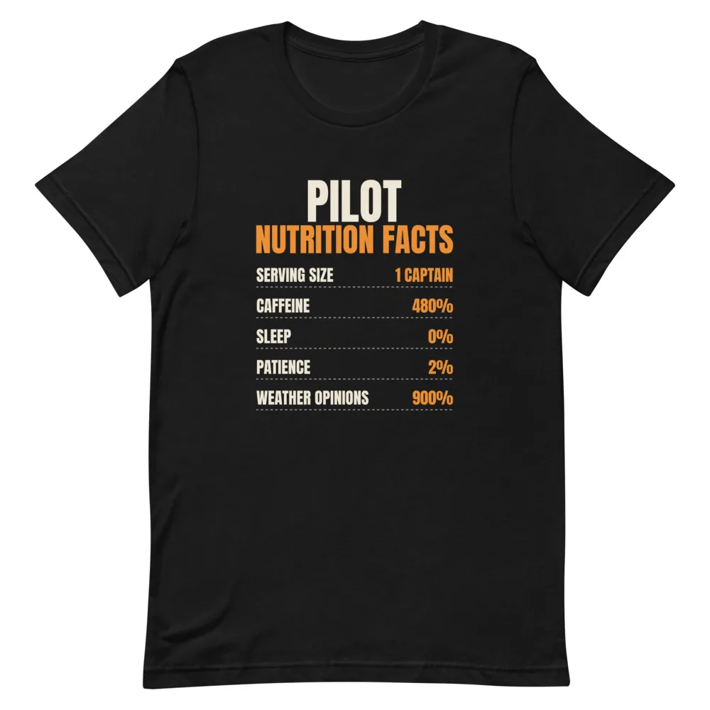 Pilot Nutrition Facts t-shirt